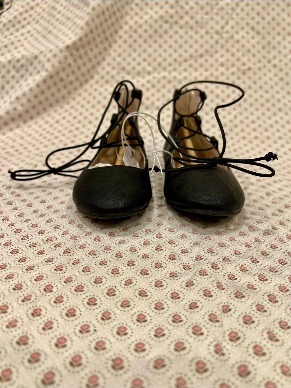 The Children's Place Black Lace-Up Ballet Flats